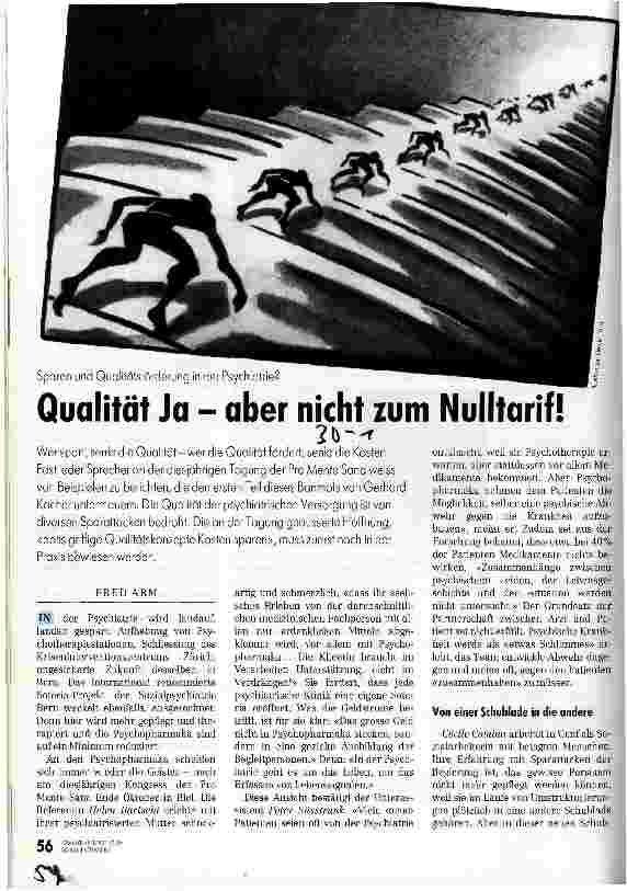 Vorschauseite 1: Qualität ja - aber nicht zum Nulltarif! Sparen und Qualitätsförderung in der Psychiatrie?
