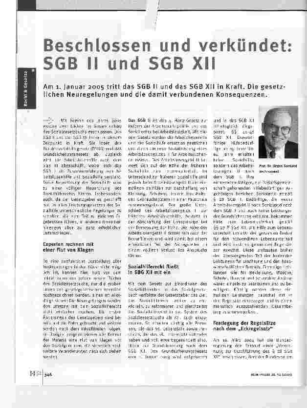Vorschauseite 1: Beschlossen und verkündet SGB II und SGB XII