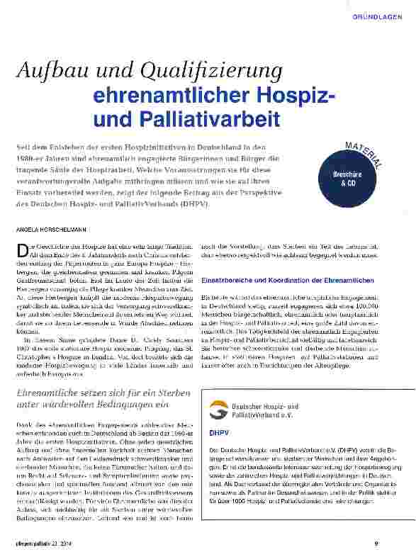 Vorschauseite 1: Aufbau und Qualifizierung ehrenamtlicher Hospiz und Palliativarbeit