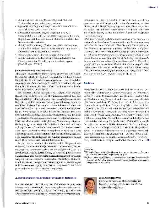 Vorschauseite 3: Aufbau und Qualifizierung ehrenamtlicher Hospiz und Palliativarbeit