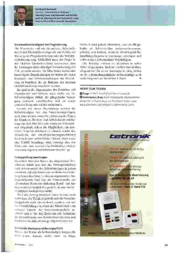 Vorschauseite 2: Freie Mitarbeiter -Die flexible Falle