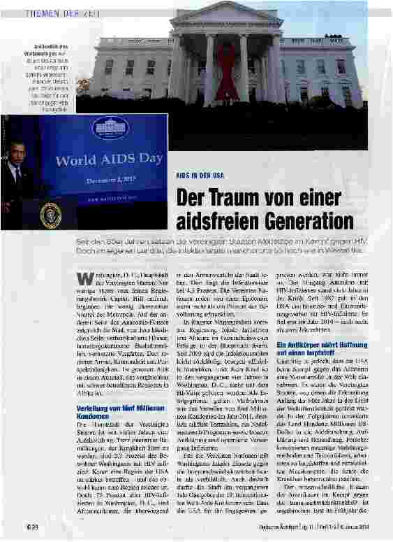 Vorschauseite 1: Der Traum von einer aidsfreien Generation