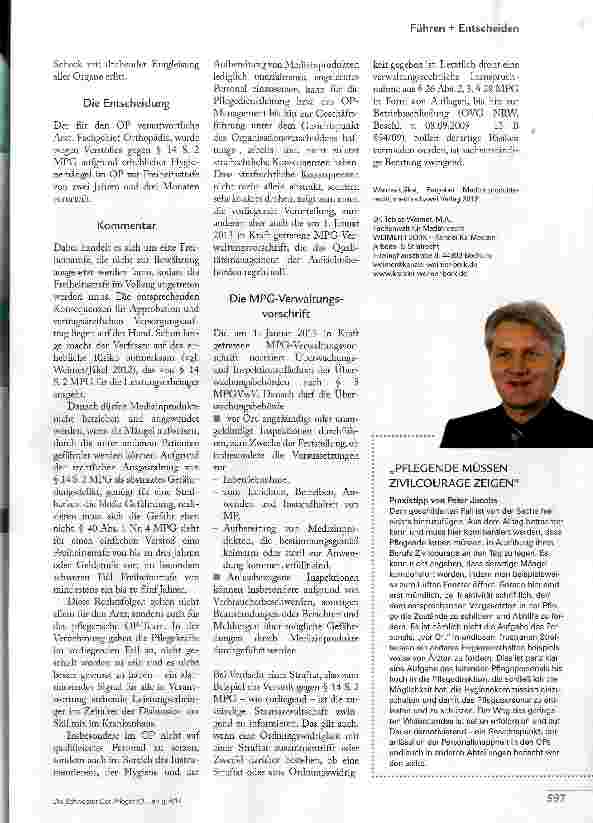 Vorschauseite 2: FREIHEITSSTRAFE WEGEN HYGIENEMÄNGEL IM OP