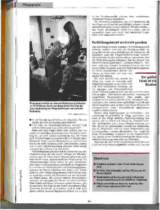 Vorschauseite 2: Notwendig, doch vernachlässigt Prophylaxen (P) in der Pflege