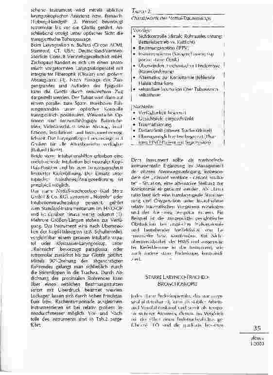 Vorschauseite 2: MANAGEMENT DES SCHWIERIGEN ATEMWEGES IN DER INTENSIVMEDIZIN
