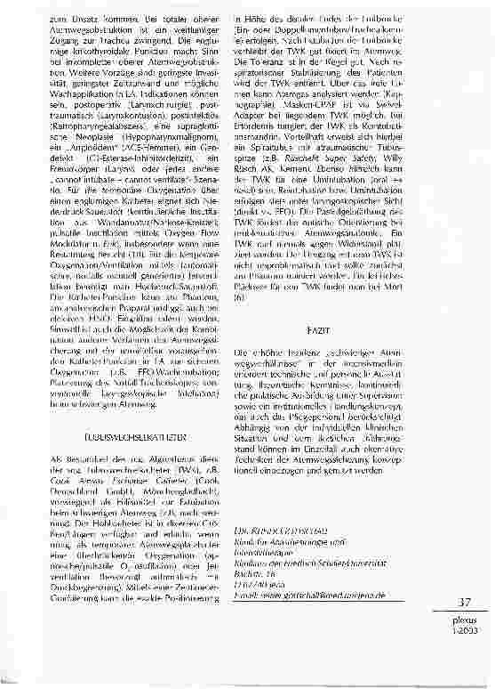 Vorschauseite 4: MANAGEMENT DES SCHWIERIGEN ATEMWEGES IN DER INTENSIVMEDIZIN