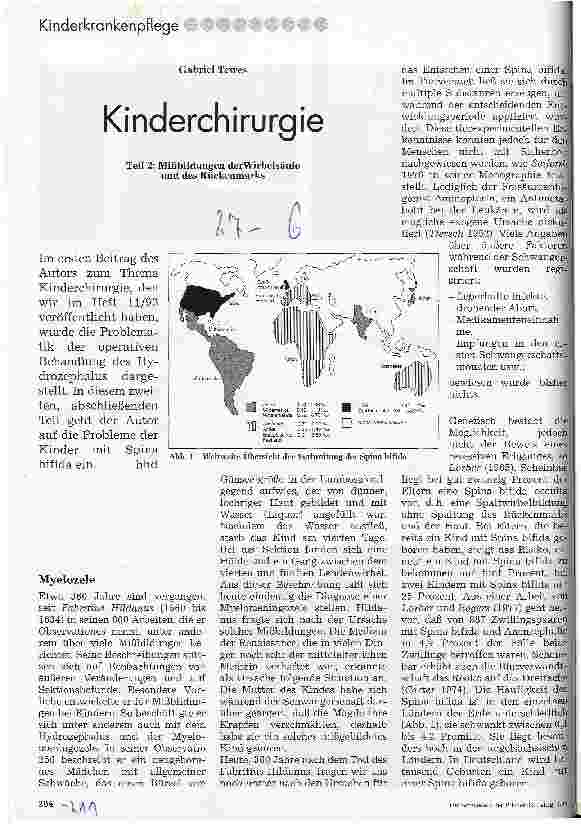 Vorschauseite 1: Kinderchirurgie Teil 2: Mißbildungen der Wirbelsäule und des Rückenmarks