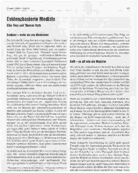 Vorschauseite 1: Evidenzbasierte Medizin