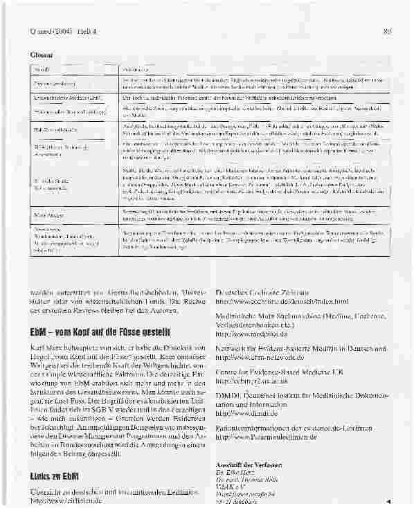Vorschauseite 5: Evidenzbasierte Medizin