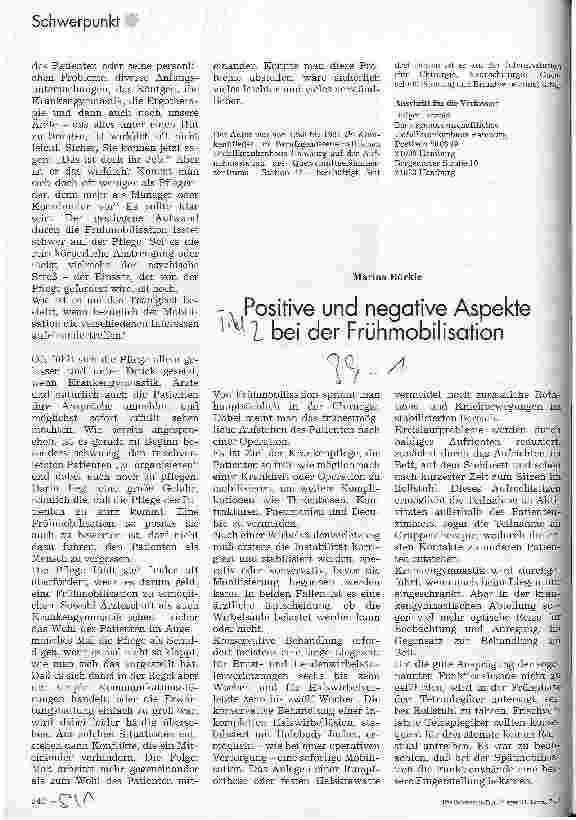 Vorschauseite 1: Rehabilitation querschnittgelähmter Patienten Positive und negative Aspekte bei der Frühmobilisation