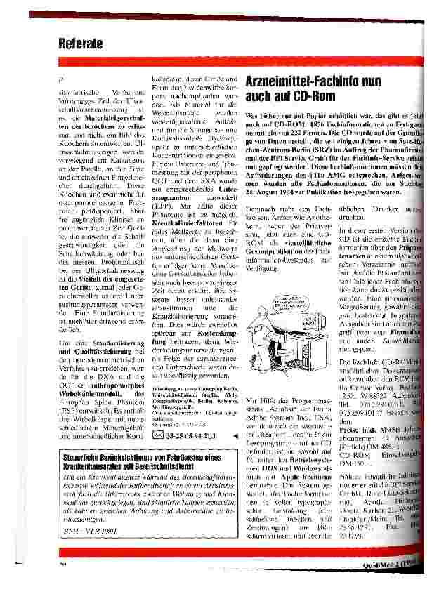 Vorschauseite 3: Standardisierung der Untersuchungsverfahren dringend erforderlich Osteodensitometrie