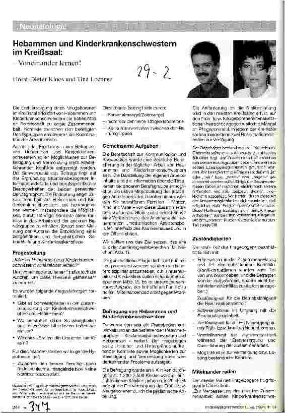 Vorschauseite 1: Hebammen und Kinderkrankenschwestern im Kreißsaal: Voneinander lernen!