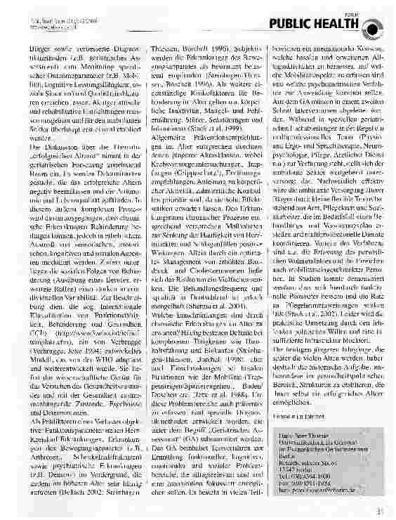Vorschauseite 2: Prävention bei alten und sehr alten Menschen