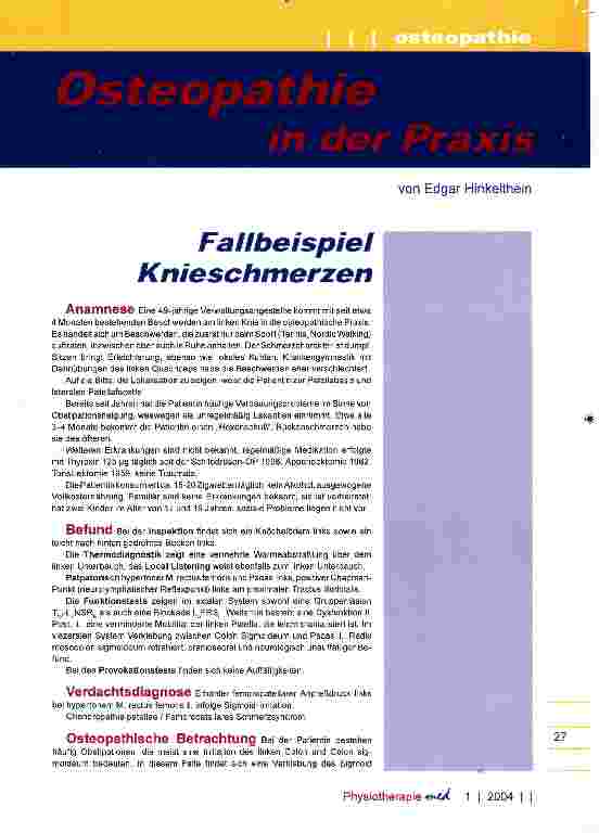 Vorschauseite 1: Fallbeispiel Knieschmerzen