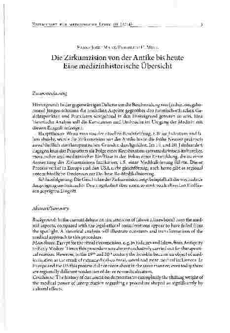 Vorschauseite 1: Die Zirkumzision von der Antike bis heute Eine medizinhistorische Übersicht