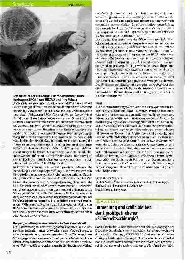 Vorschauseite 1: Immer jung und schön bleiben dank profitgetriebener »Schönheits«chirurgie?