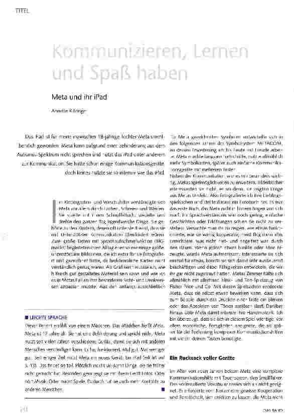 Vorschauseite 1: Kommunizieren, Lernen und Spaß haben