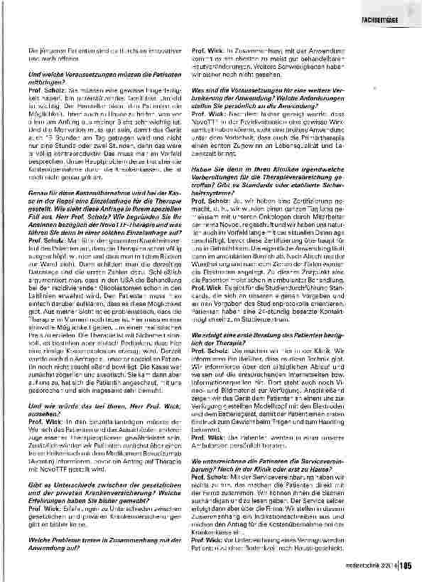 Vorschauseite 6: Hirntumor-Therapie mit Orphan-Medizintechnik