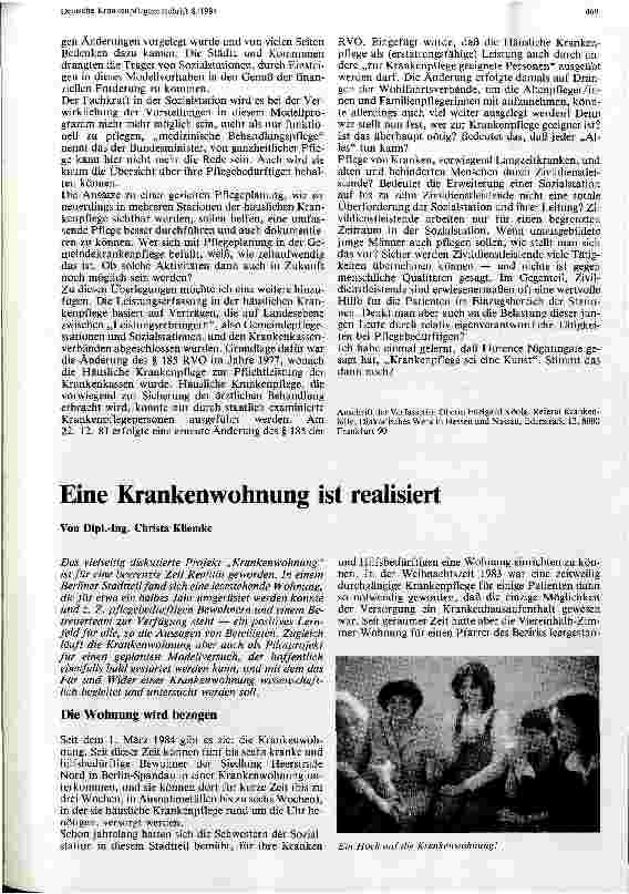 Vorschauseite 1: Eine Krankenpflegewohnung ist realisiert