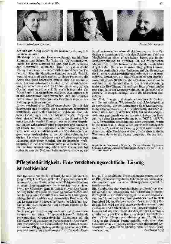 Vorschauseite 3: Eine Krankenpflegewohnung ist realisiert