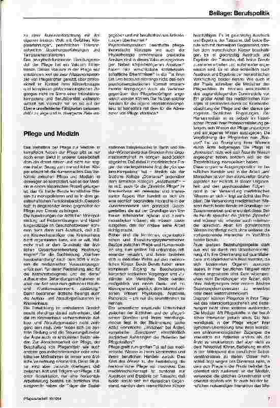 Vorschauseite 6: Zur Professionalisierung der Pflege