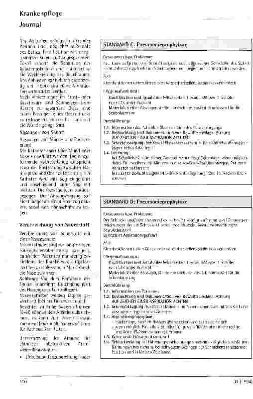 Vorschauseite 4: Pflegestandard: Pflegerische Maßnahmen zur Unterstützung der Atmung und zur Pneumonieprophylaxe