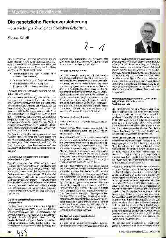 Vorschauseite 1: Die gesetzliche Rentenversicherung Ein wichtiger Zweig der Sozialversicherung