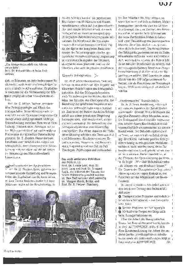 Vorschauseite 2: Rehabilitation nach Schlaganfall Jahrestagung 1984, Teil 1