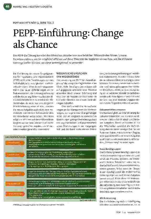Vorschauseite 1: PEPP MACHTS NÖTIG, SERIE TEIL 3 PEPP-Einführung: Change als Chance