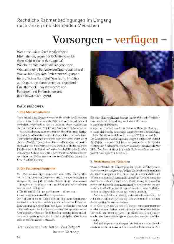 Vorschauseite 1: Vorsorgen - verfügen - bevollmächtigen