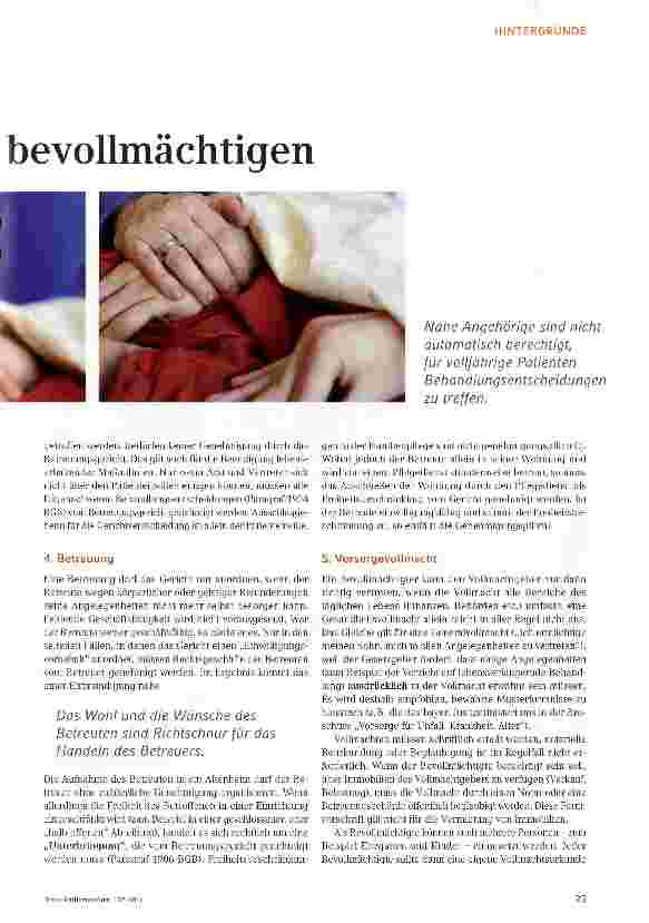 Vorschauseite 2: Vorsorgen - verfügen - bevollmächtigen