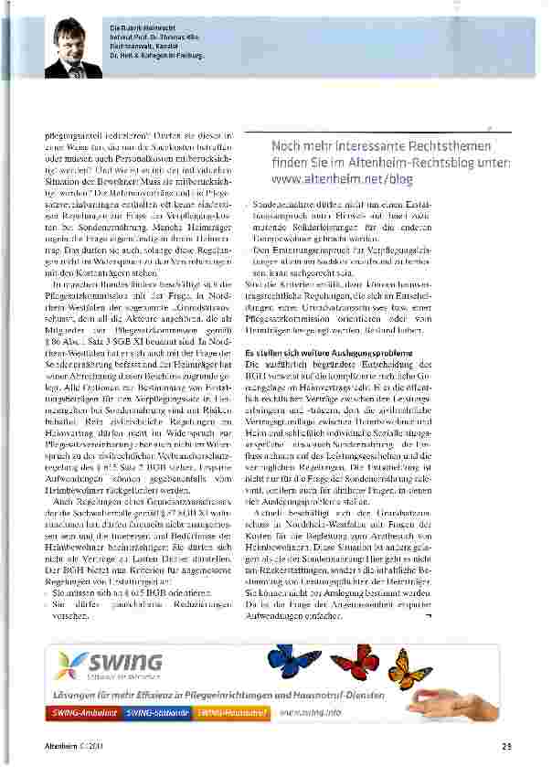 Vorschauseite 2: Sondennahrung reduziert die Verpflegungskosten anteilig