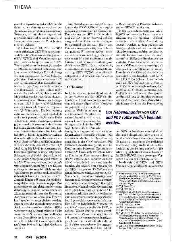 Vorschauseite 6: Finanzreform der Krankenversicherung vor dem Hintergrund des GKV-FQWG: Deutschland und die Schweiz im Vergleich
