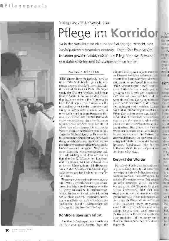 Vorschauseite 1: Pflege im Korridor