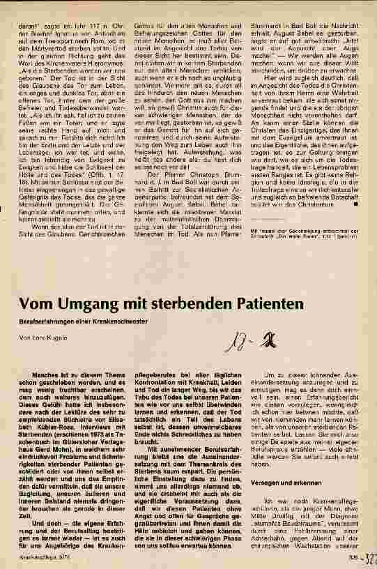 Vorschauseite 1: Vom Umgang mit sterbenden Patienten