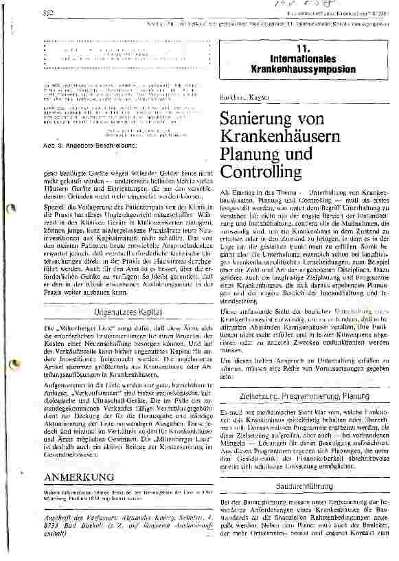 Vorschauseite 1: Sanierung von Krankenhäusern Planung und Controlling