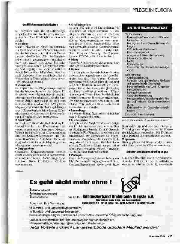 Vorschauseite 4: Pflegemanagement in Europa Aspekte der Aus-, Fortund Weiterbildung