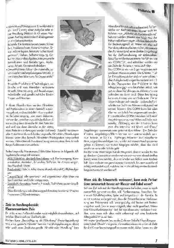 Vorschauseite 3: Ist die Verbesserung von Feinmotorik ein ergotherapeutisches Therapieziel?Eine kritische Betrachtung ergotherapeutischer Therapieziele unter handlungsorientierten Gesichtspunkten