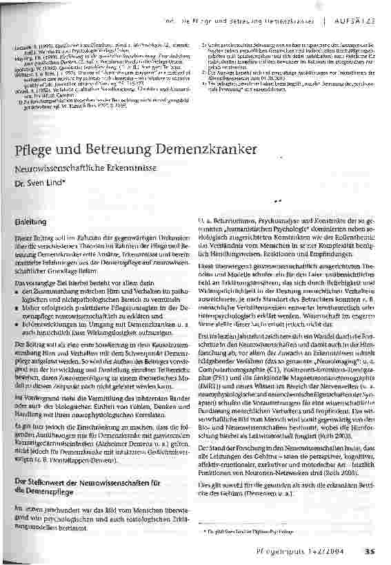 Vorschauseite 1: Pflege und Betreuung Demenzkranker