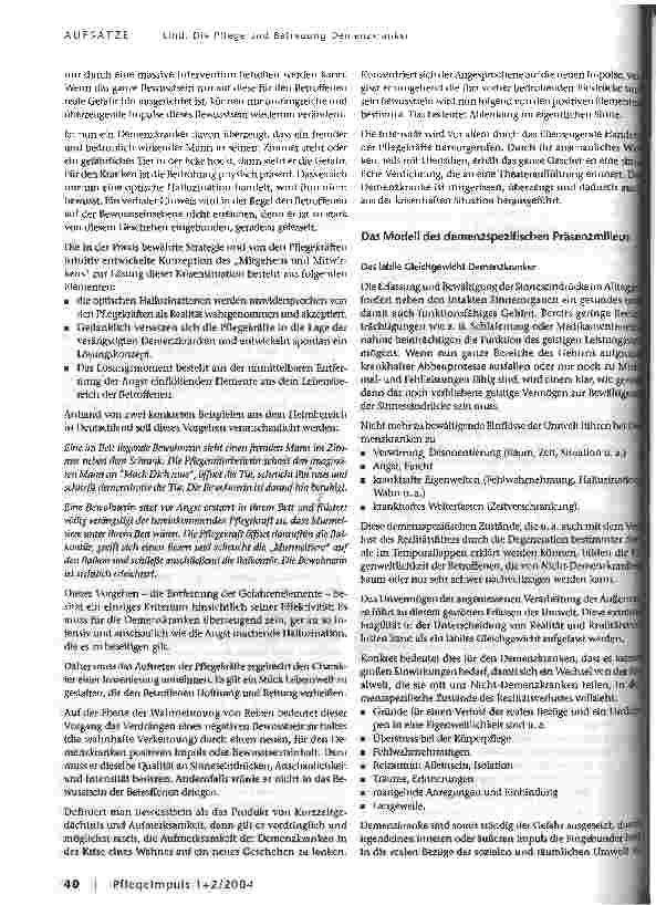 Vorschauseite 6: Pflege und Betreuung Demenzkranker