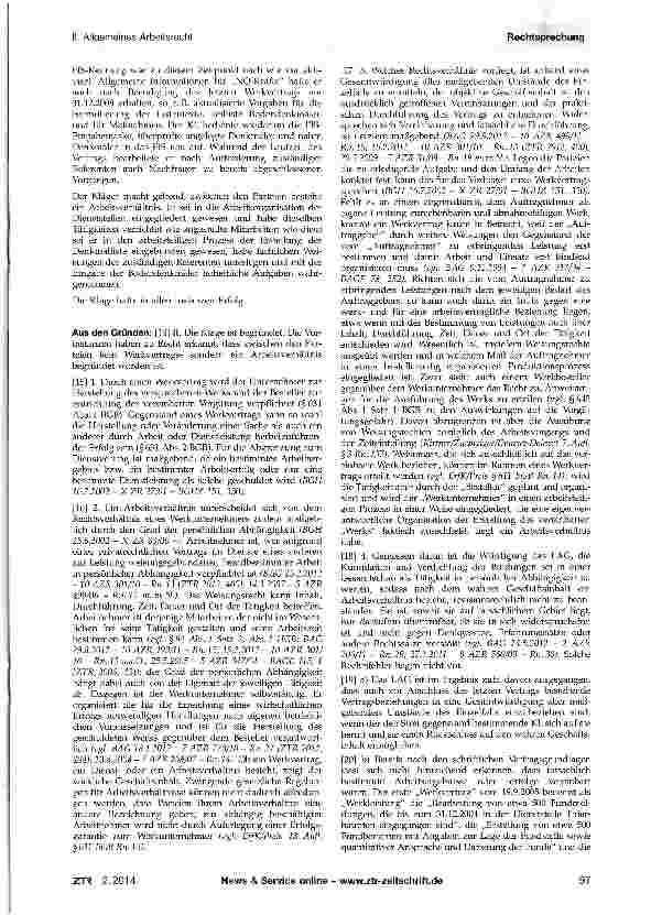 Vorschauseite 2: Arbeitnehmerstatus - Werkvertrag - Nachqualifizierung von Bodendenkmälern