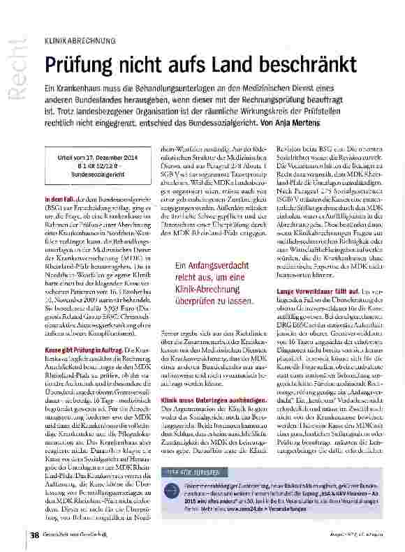 Vorschauseite 1: Prüfung nicht aufs Land beschränkt
