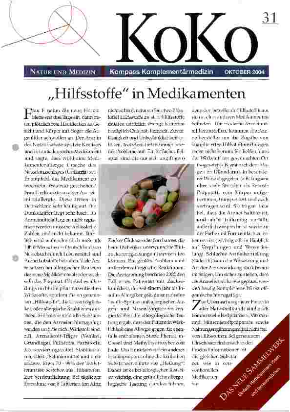 Vorschauseite 1: Hilfsstoffe in Medikamenten