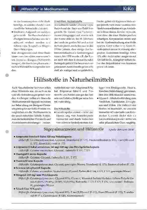 Vorschauseite 3: Hilfsstoffe in Medikamenten
