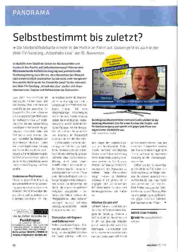 Vorschauseite 1: Selbstbestimmt bis zuletzt?