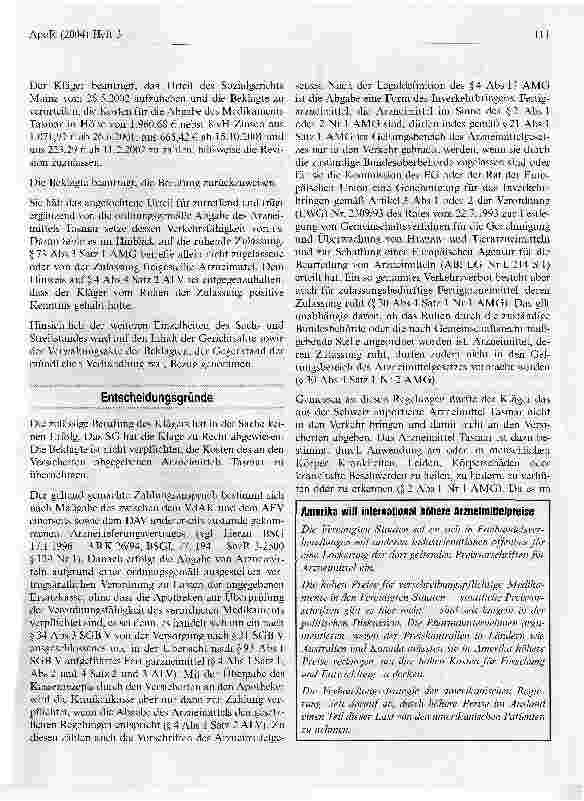 Vorschauseite 2: Kostenübernahme für EinzelimportUrteil vom 5. Juni 2003 - L 5 KR 99/02