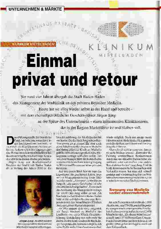 Vorschauseite 1: Einmal privat und retour