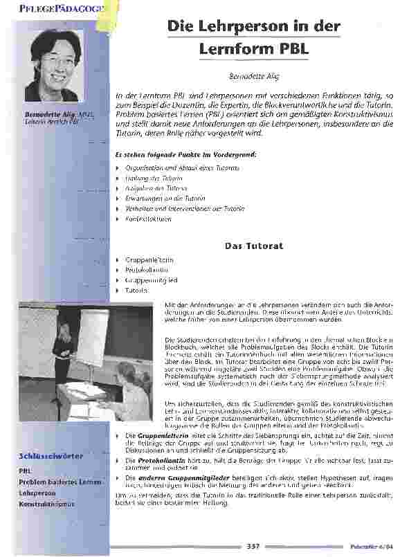 Vorschauseite 1: Lernform PBL