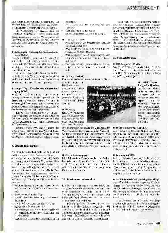 Vorschauseite 3: Arbeitsbericht der Bundesgeschäftsstelle Berichtszeitraum 4/93-3/94 Vorgelegt bei der 25.Deligiertenversammlung des DBFK am 6/7.5.94 Teil2