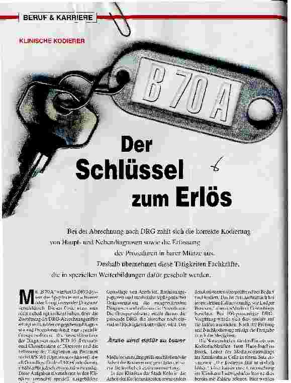 Vorschauseite 1: Der Schlüssel zum ErlösKLINISCHE KODIERER